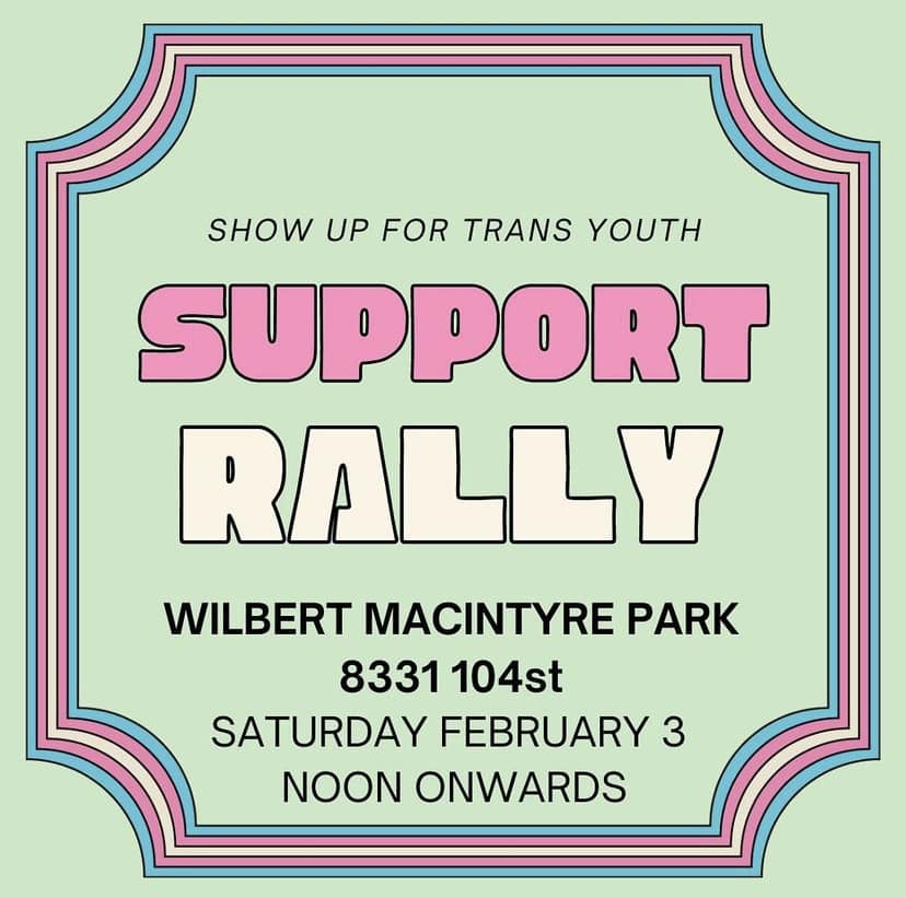 Support Rally, Wilbert Macintyre Park, Feb 3, Noon - 5 PM