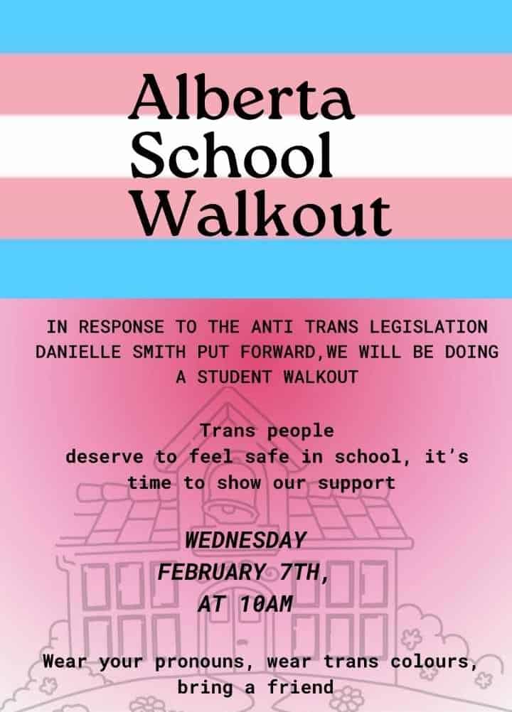 Alberta School Walkout - Feb 7 2024 10 AM